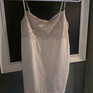 Banana Republic Lace-Top Chemise in Light Beige